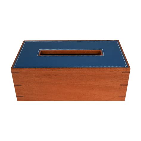 Hermes Pleiade Tissue Box Small Model Mahogany / Blue Izmir 